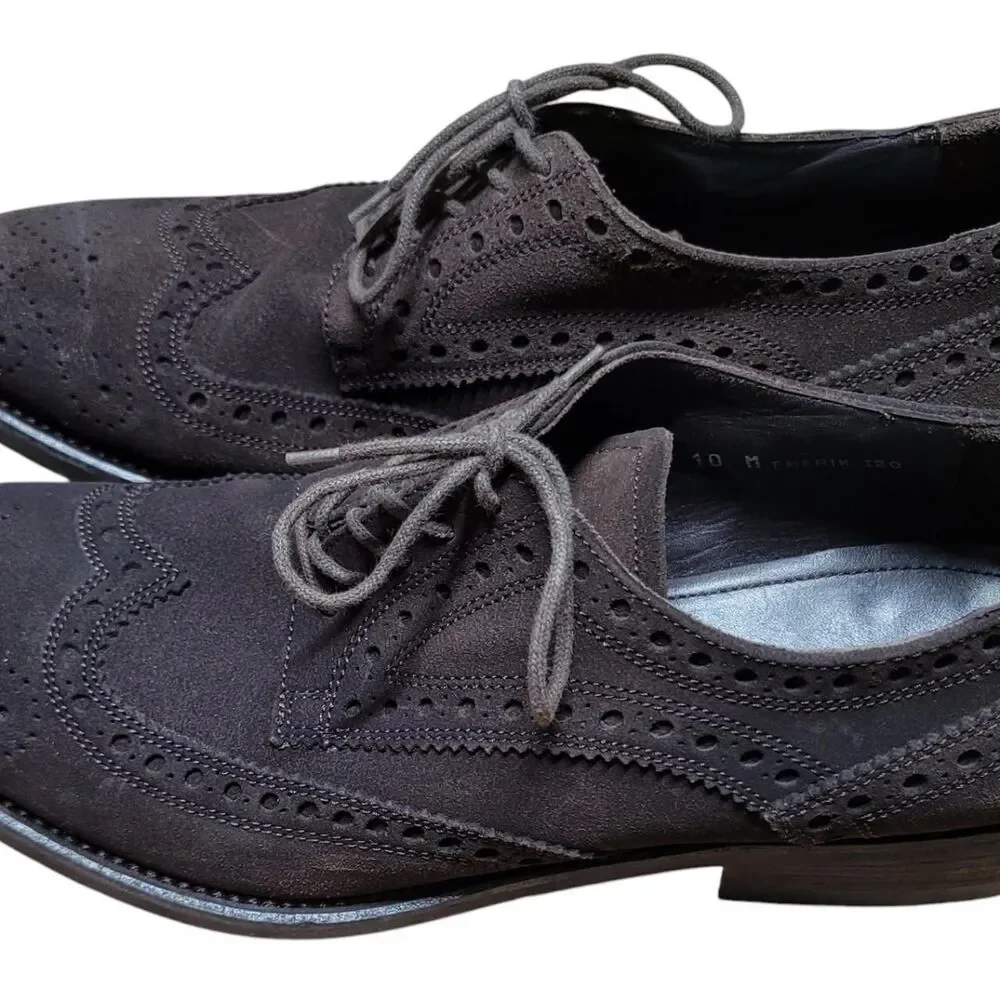 Donald Pliner Mens Brown Brogue Wingtips 10M Emerik